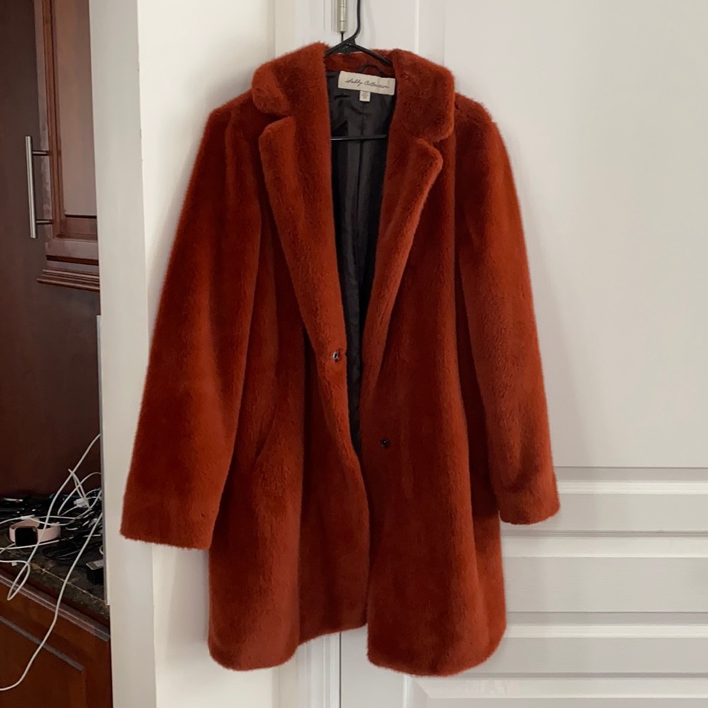 Plush teddy coat sz s
